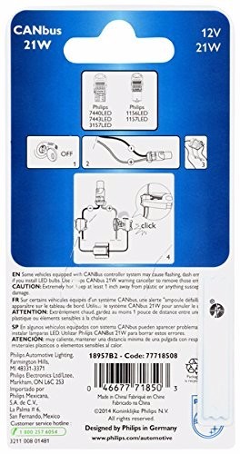 2x Philips LED Resistor 21W CanBus Load Hyper Flash Canceler Decoder ...