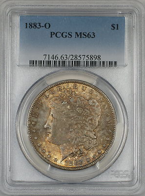 1883-O Morgan Silver Dollar $1 Coin PCGS MS-63 Toned (Ta) | eBay