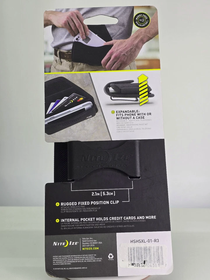 Nite Ize универсальный жесткий XL кобура чехол прочный мешок с зажимом для ремня - черный - Изображение 4 из 4