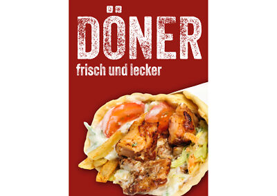 Aufkleber / Plakat / Poster - Imbissplakat DÖNER RG1 versch. Formate wählbar!