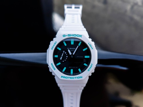Orologio da polso personalizzato mod Casio G-Shock CasiOak dipinto a mano GA-2100 Tiff Blue Mods - Foto 4 di 7