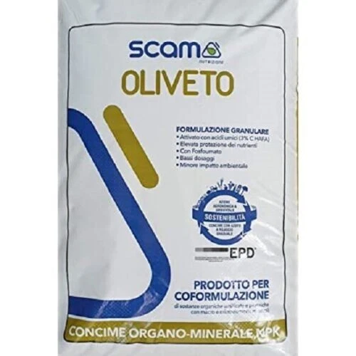 Concime OLIVETO granulare ANTI ALTERNANZA olivo organico minerale 25 kg SCAM