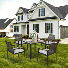 All Weather 5 Piece Patio Dining Furniture Set Outdoor Conversation Table Chairs