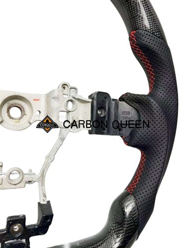 BLACK HONEYCOMB CARBON FIBER steering wheel for Subaru 2015-21 WRX STI RED RING - Picture 3 of 7