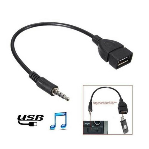 1*3.5mm Male Car Audio AUX Jack to USB Type A Female OTG Converter Adapter Cable - Photo 2 sur 12