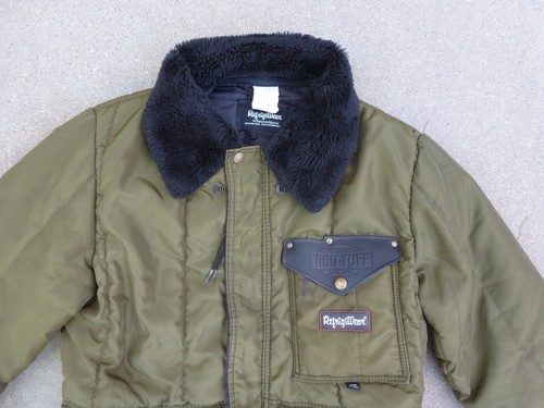 VTG Refrigiwear Insulated Jacket Mens M Green Collared No Hood USA READ DESRIP* - Picture 9 of 22