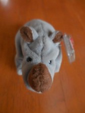 New TY Beanie Babies SPIKE the Rhino PVC RETIRED Plush Toy