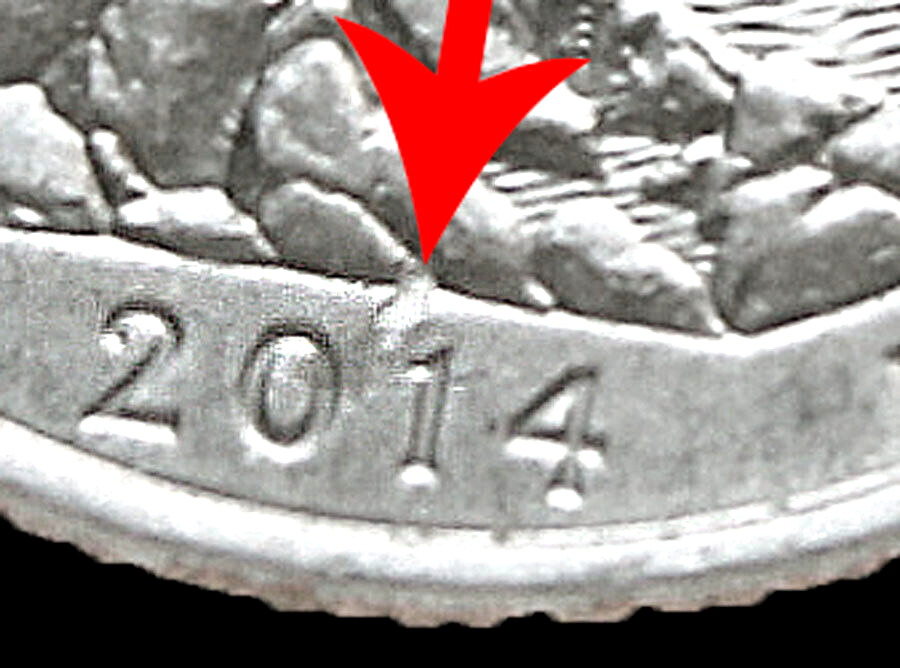 2014 D Shenandoah Virgina Quarter ATB 25C Die Chip Error Reverse