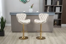 Bar Stools with Back and Footrest Counter Height Dining Chairs, 2PC /SET