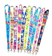 New 10 Pcs Mixed Cartoon princess Lanyard Key chain Phone Card Badge Holder