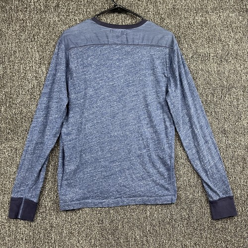 J Crew Shirt Mens Medium Slim Henley Blue Long Sleeve - Picture 6 of 7