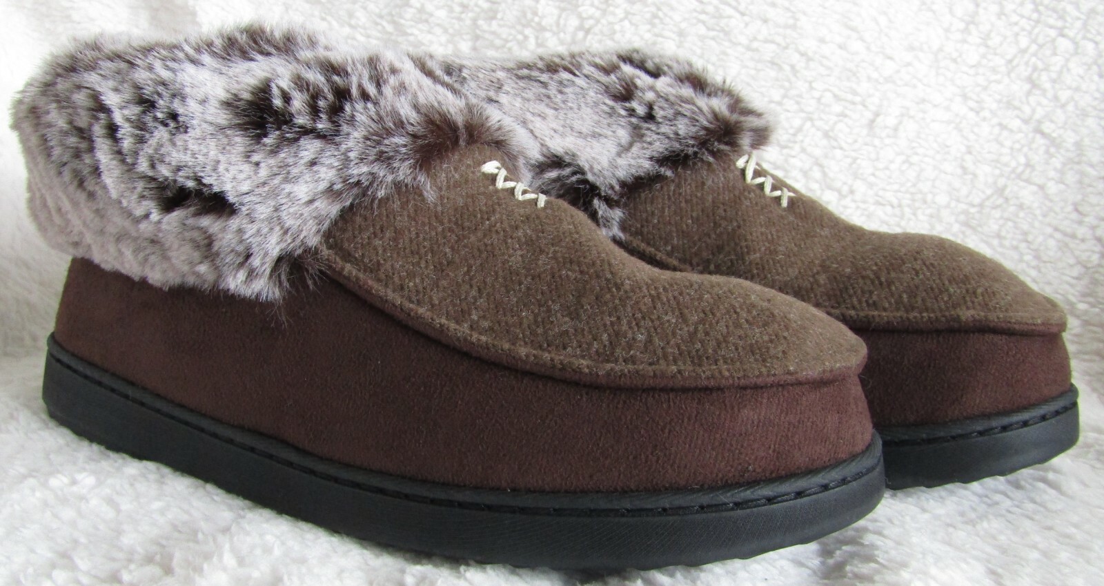 SAOLA EverFoams Ladies Cosy Memory Foam Slippers Non Slip Sole Brown UK 7** Brand New