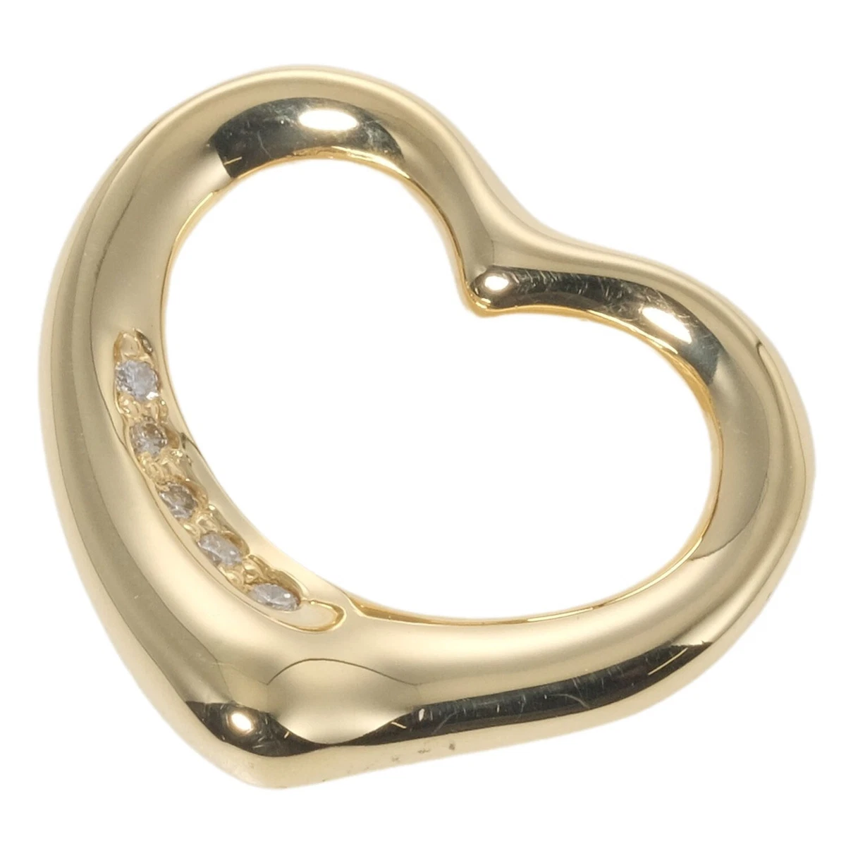 TIFFANY&Co. 5P Open heart Pendant top K18 yellow gold/diamond