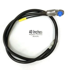 USA Made 40" Negative Battery Cable 4 Gauge Side Terminal with 4"Aux Wire 12Ga
