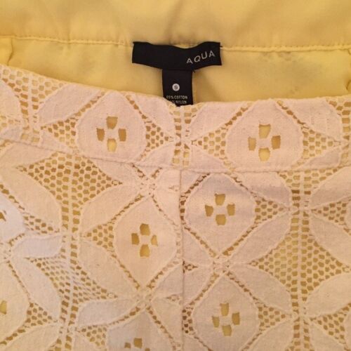 $79 Aqua Yellow Crochet Lace Contrast Lined Casual Bottom Shorts ~ L, L, L M3020 - Picture 2 of 11
