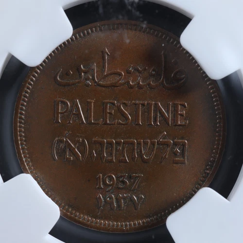 1 mil 1937 Palestine KM#1 NGC MS-62 Bronze فلسطين
