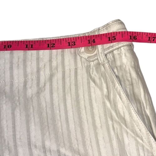 Luxurious Cream Tailored Career Viscose Textured Pocket Cropped Ankle Pants (8) - Picture 8 of 10