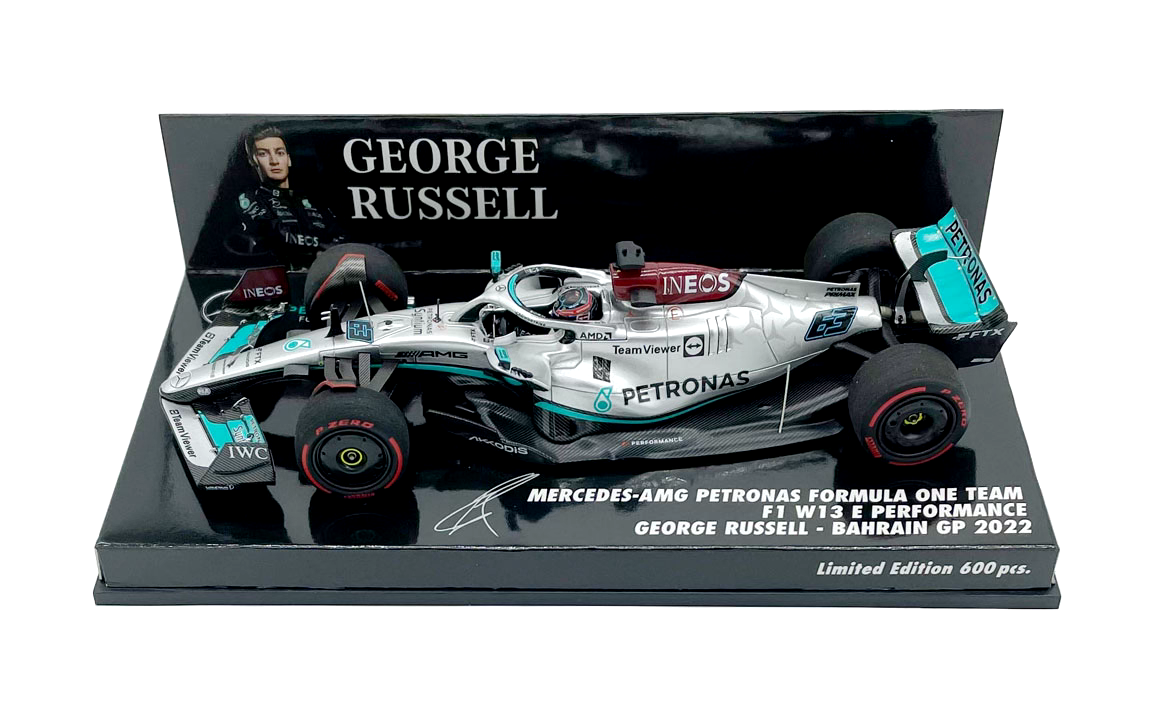 Minichamps Mercedes-AMG F1 W13 4th Bahrain GP 2022 - George Russell 1/43 Scale