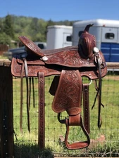 Tough-1  King Series Trail Saddle Package-16” Seat-Rear Cinch +Billets