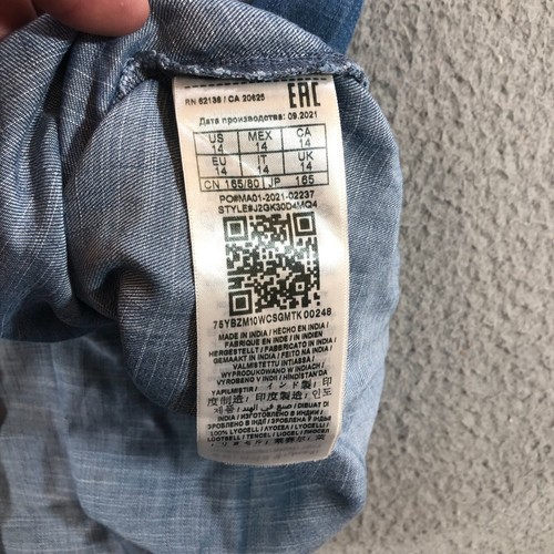 guess denim dress girls 14 blue stones logo - Picture 9 of 15