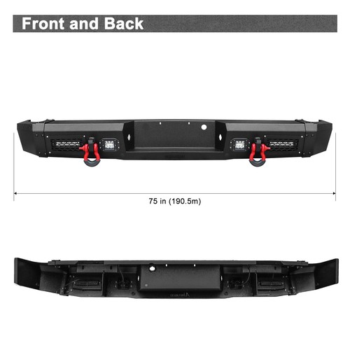 Aaiwa For 2010-2014 Ford F-150 SVT Raptor Heavy-Duty Steel Rear Bumper W/ LED - Picture 6 of 17