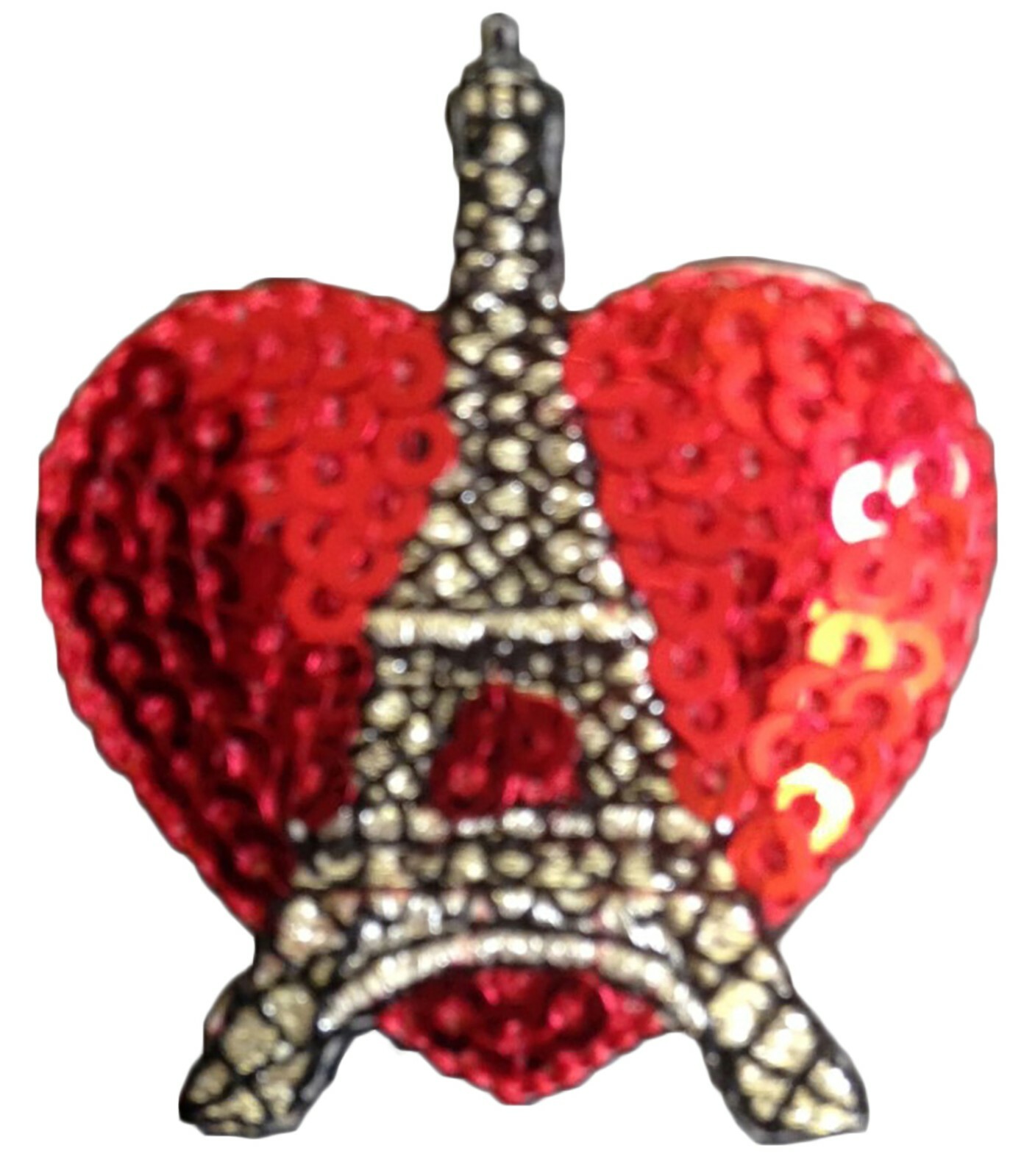 Sew or Iron On Novelty Craft Motif Patch S&W Eiffel Tower Heart France M156 New