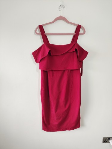 Vestido Coast Mujer Rojo Midi Talla 18 Ocasión Fiesta Cóctel Verano Volantes - Imagen 2 de 11