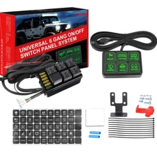 6 Gang Switch Panel Universal Circuit Control Relay System with Fuse