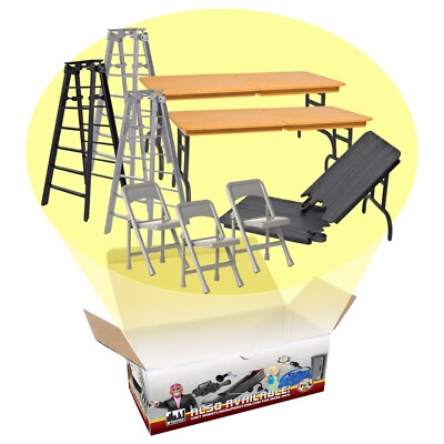 Tables, Ladders & Chairs Match Accessory Set for WWE & AEW Wrestling Figures