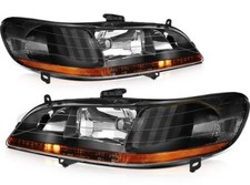 Headlights For 1998-2002 Honda Accord Black Housing Front Headlamp Assembly Pair