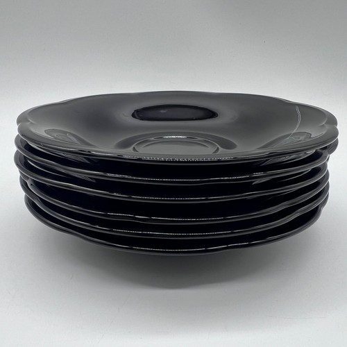 Set of 6 Mikasa Rondo Tango 7-5/8" Lavender Floral Black Coupe Soup Bowls EJ702 - Picture 3 of 14