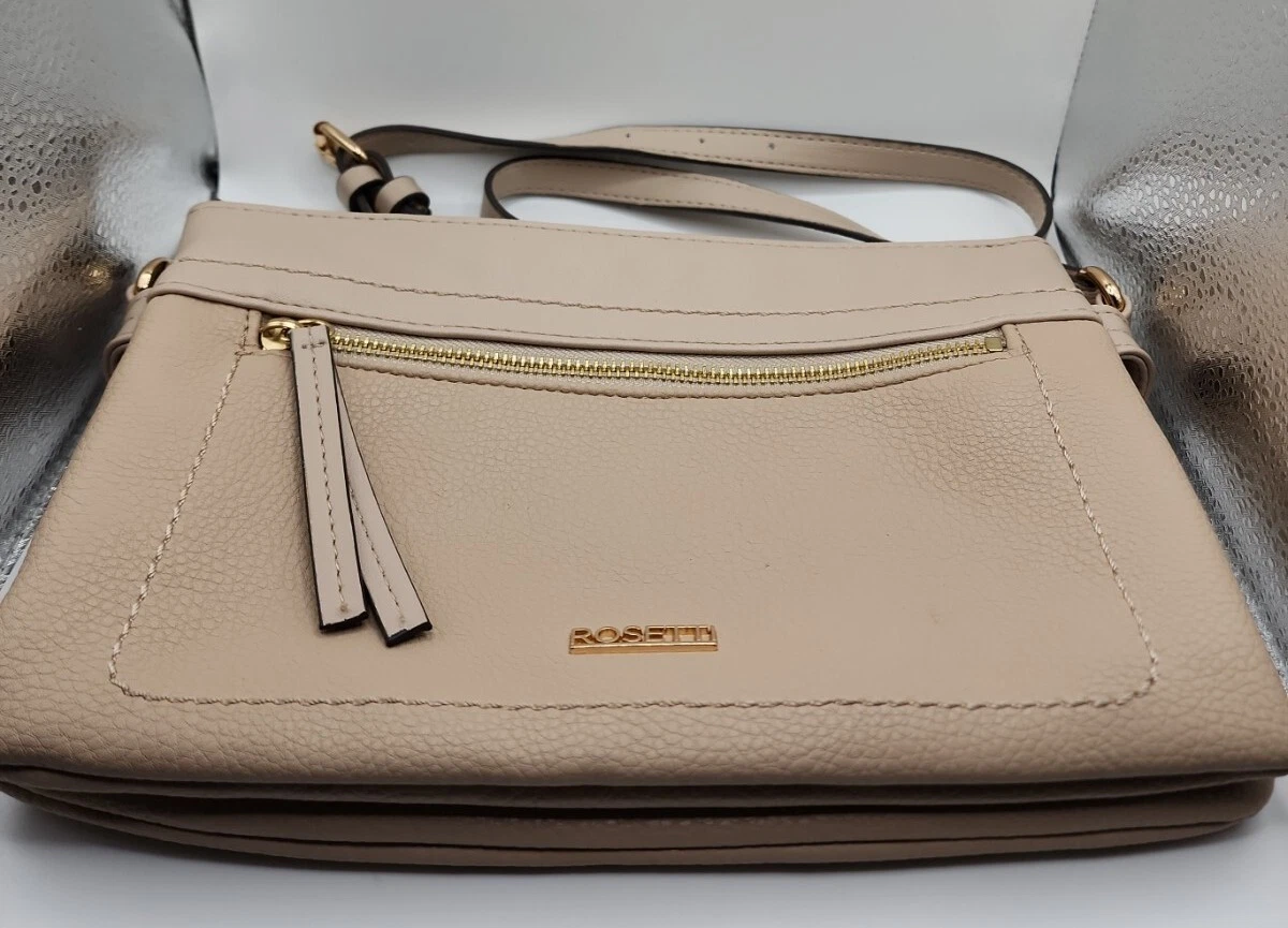 Vintage Rosetti Crossbody Shoulder Purse Handbag Tan 10.25 wide 7