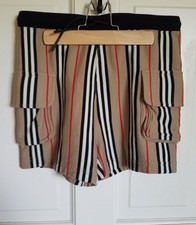 Burberry Kids Women's Shorts Icon Stripe Stretch Cotton Knit Size 14 29055D 