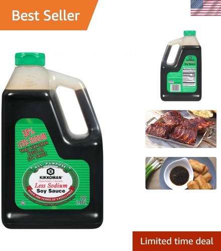 Rich Umami Lite Soy Sauce, 64-Ounce Bottle - Perfect for All Cuisines