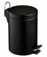 Image of 5 LITRE PEDAL BIN ROUND STAINLESS STEEL TOILET BRUSH & HOLDER BATHROOM CLEANING