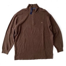 Polo Ralph Lauren Sweater Nutmeg Brown 1/4 Zip Mockneck French Ribbed Nwt 2XLT