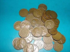 LINCOLN WHEAT CENT PENNY ROLL 1920-29, all P-mints, mixed dates (50 coins)