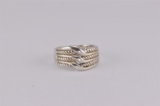 Sterling Silver Triple Cable Polished Wavy Band Ring 925 Sz: 8