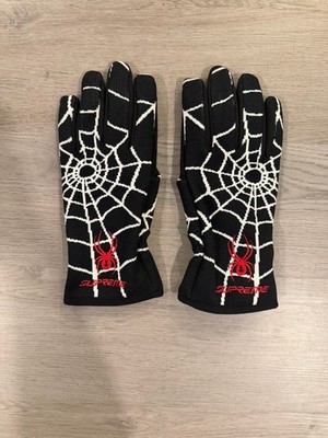 Supreme Spyder Gloves Black Size Large L FW24 Spiderwebs BRAND NEW
