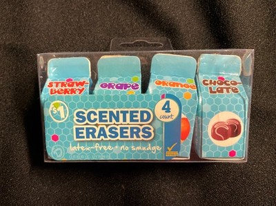 SLIME & FLOAM - Miniature Scented Milk Carton Eraser Set of 4 Super Rare & Cute
