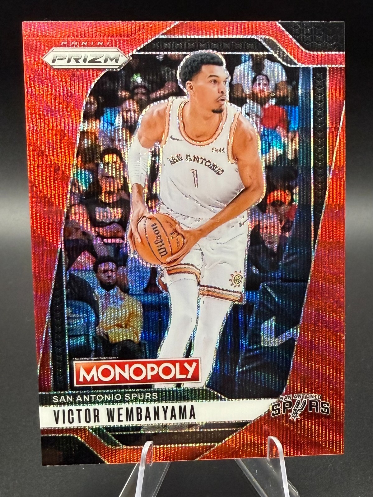 Victor Wembanyama 2024-25 Panini Prizm Monopoly Red Wave Prizm Card #73 - 160