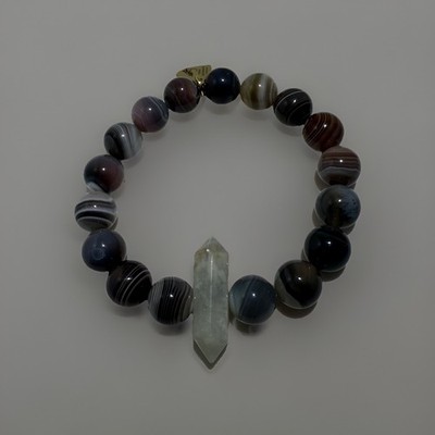 Soul Journey Botswana Agate Bracelet 10 mm beads on Elastic