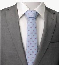 Light Blue Cufflinks Inc American Flag Men's Tie