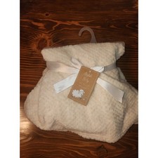 Baby Essentials Cream Blanket 30x40 Soft Plush Nursery Neutral Newborn NWT