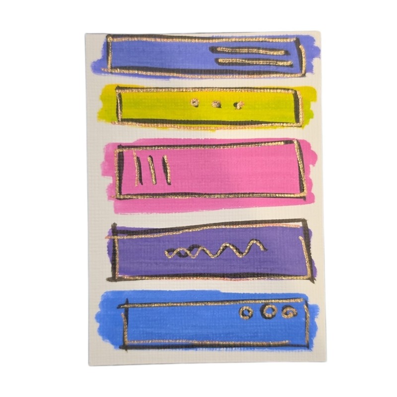 ACEO Abstract Original Painting Artist Trading Card Handmade 2.5”x3.5” Mini Art