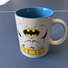 Batman Large Coffee Cup Mug DC Comics Classic Blue Grey 2014 EUC