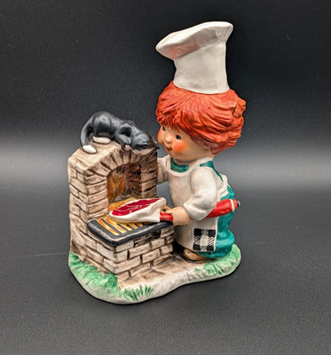Vintage Goebel Grill Charlot Byj 76 Rothaarige Figur Koch Katze Steak
