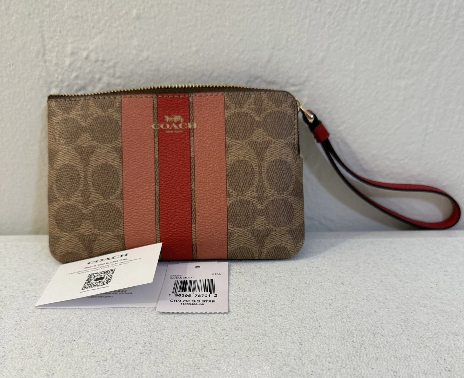 Bracciale COACH Signature marrone e arancione