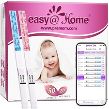 easy Home 50 Ovulation Test Strips and 20 Pregnancy Test Strips Combo Kit