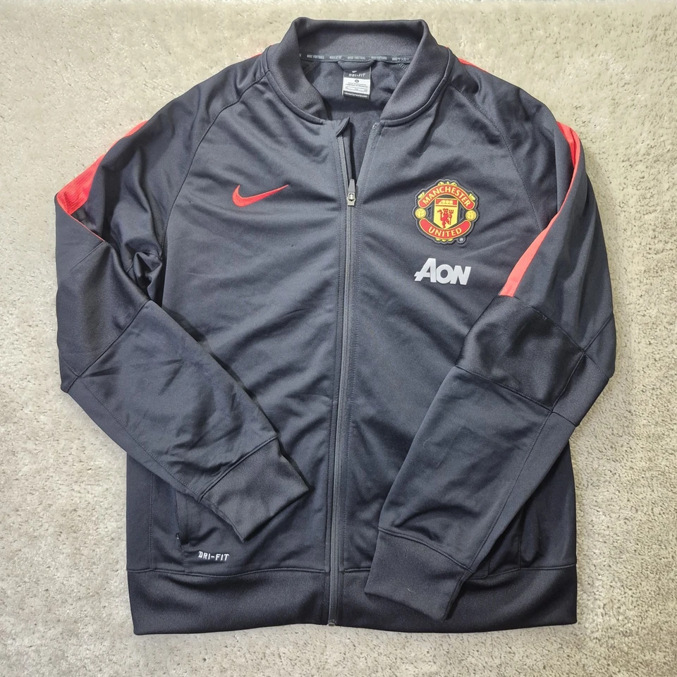Nike Manchester United Warmup Jacket Mens XL Black Full Zip Dri Fit Soccer Train - Image 2 of 4